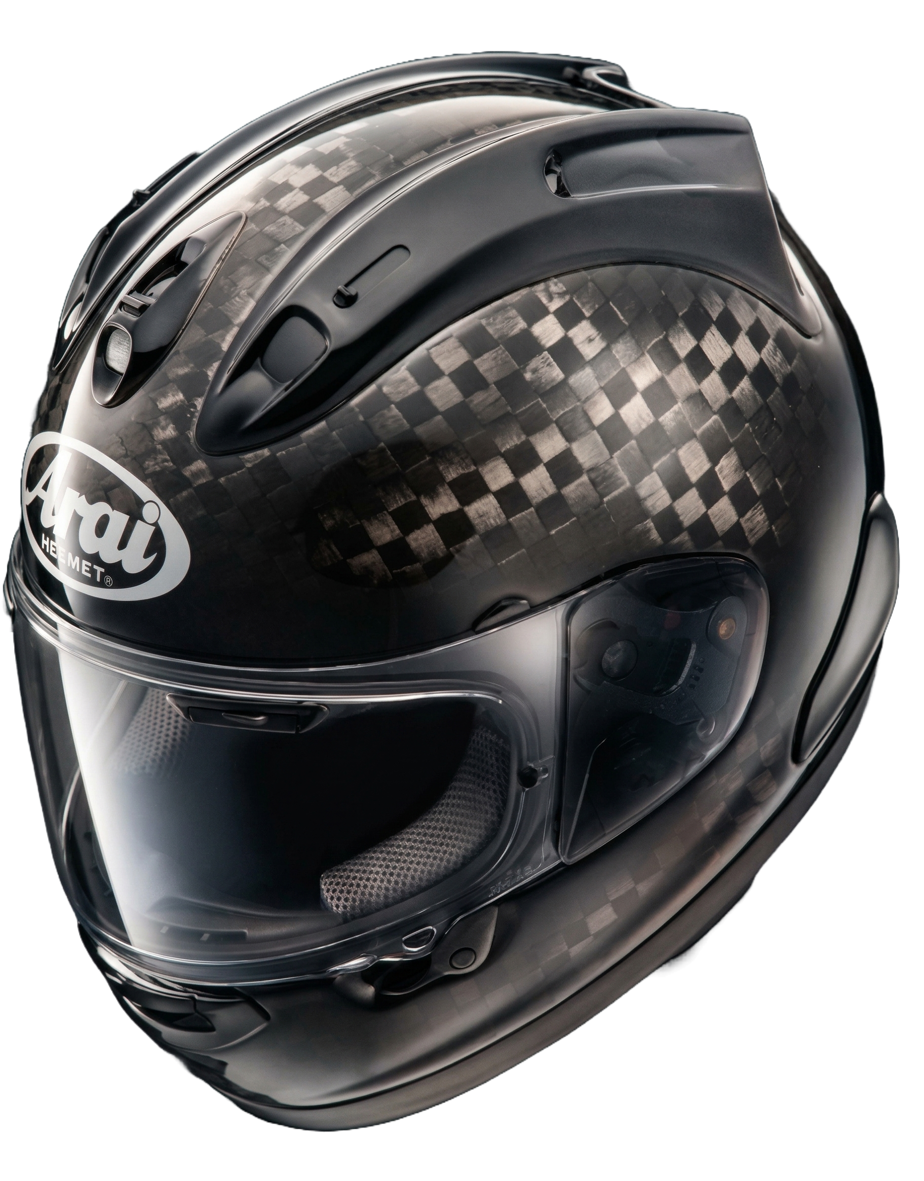 arai carbon fiber motorcycle full face helmet black checkered RX-7X SUPER RACING – Raijin Store _Feature-Compatible-with-optional-End-Pockets as seen on tv Model:M (7' 10-20lb) to helmet of choice